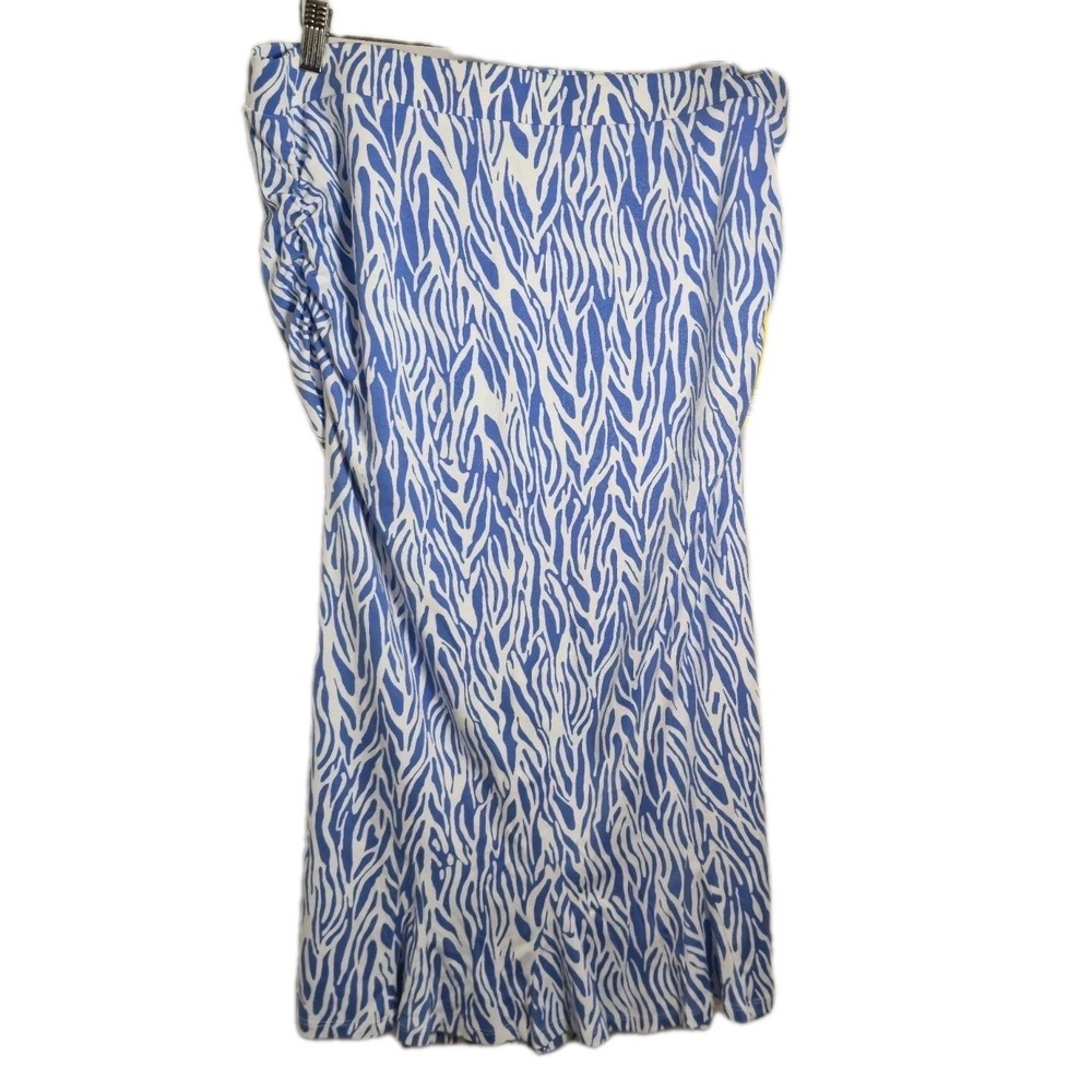 NWT DVF Diane Von Furstenberg x Target Sea Twig A-Line Midi Skirt Women L Blue